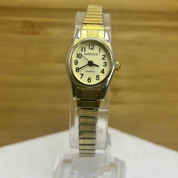 Vintage Watch It Watch Womens Gold Tone Steel Classic Oval Dial Quartz 90s - Picture 3 of 5